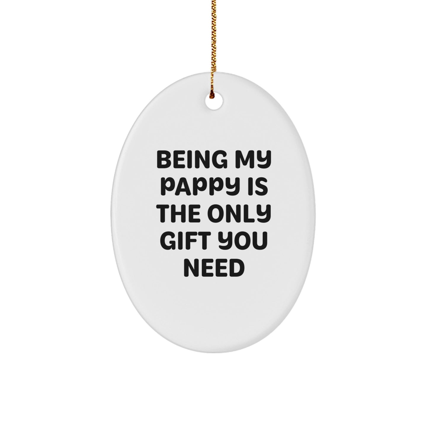 Handcrafted Pappy Oval Ornament Gifts from Family to Loving Dads for Christmas - Image 1