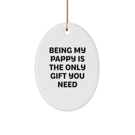 Handcrafted Pappy Oval Ornament Gifts from Family to Loving Dads for Christmas - Image 1