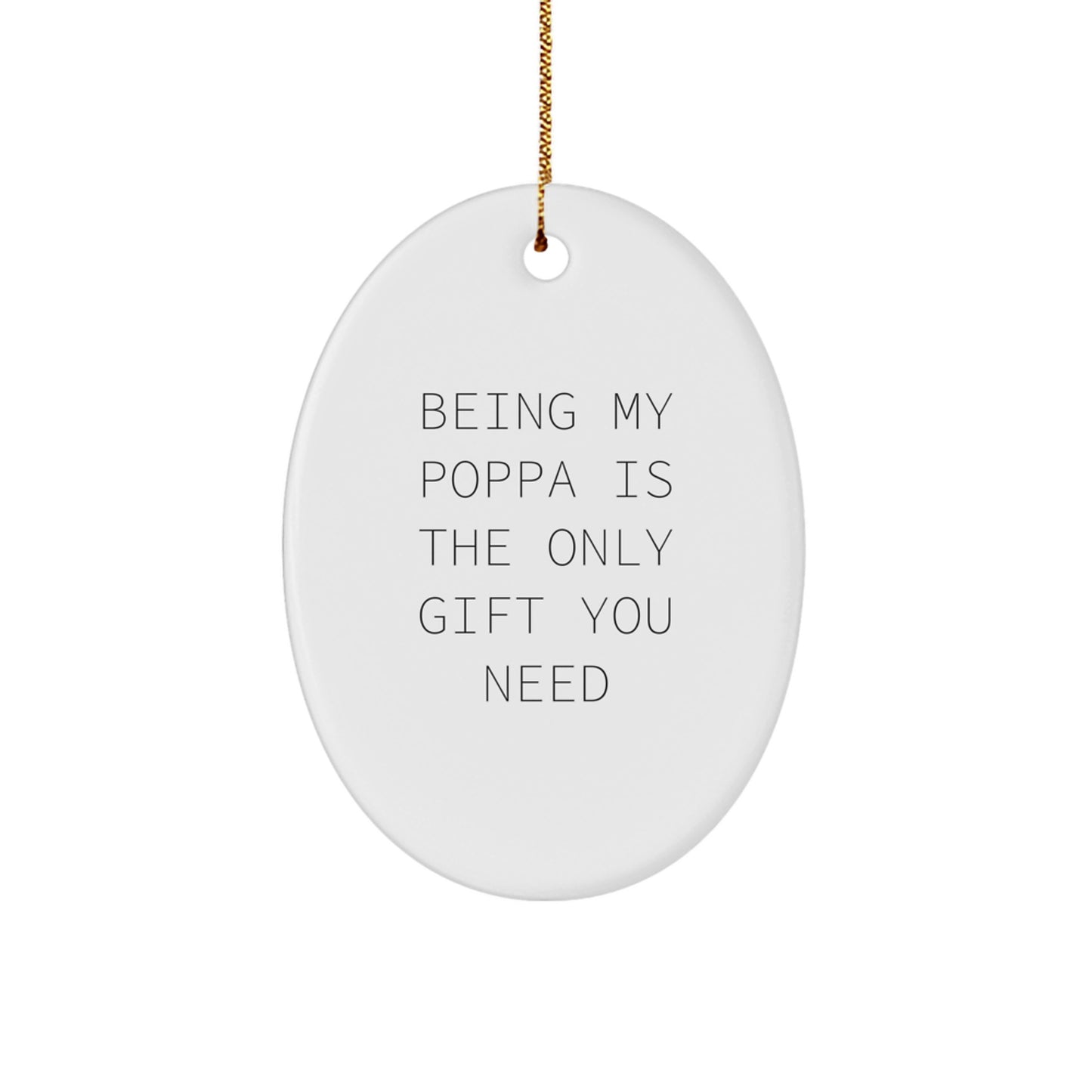 Poppa Oval Ornament Christmas Gift Heartwarming Keepsake for Him - Image 1