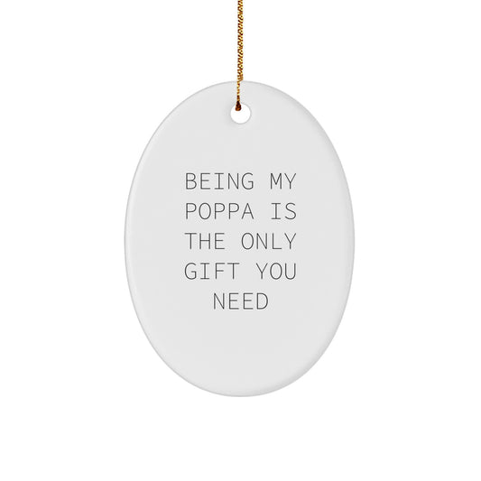 Poppa Oval Ornament Christmas Gift Heartwarming Keepsake for Him - Image 1