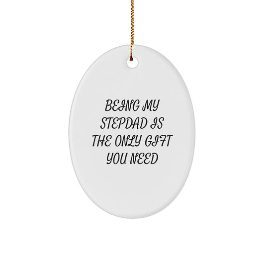 Stepdad Keepsake White Durable Christmas Ornament for Him Gift - Image 1