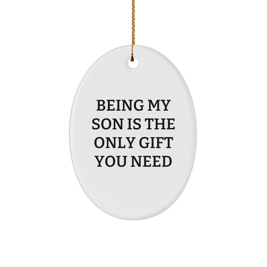 Heartfelt Son Oval Christmas Ornament Novelty for Grandpa Gift - Image 1