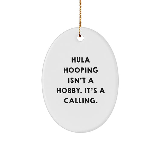 Christmas Unique Gift Hula Hooping Oval Ornament for Her Bright Present - Image 1