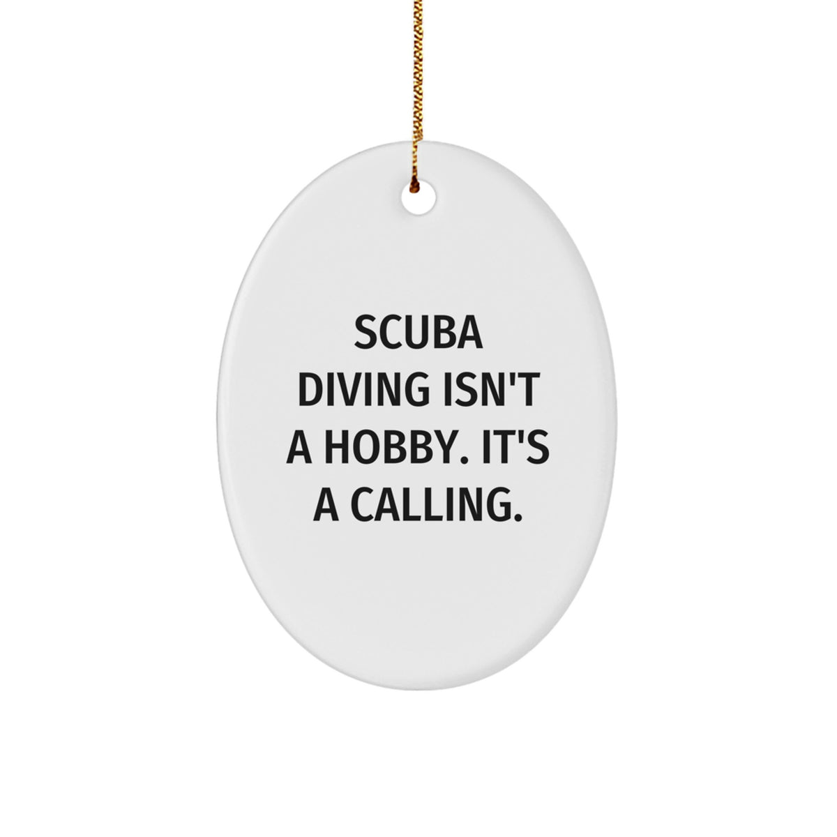 Christmas Unique Gift Scuba Diving Oval White Ornament for Her Present - Image 1