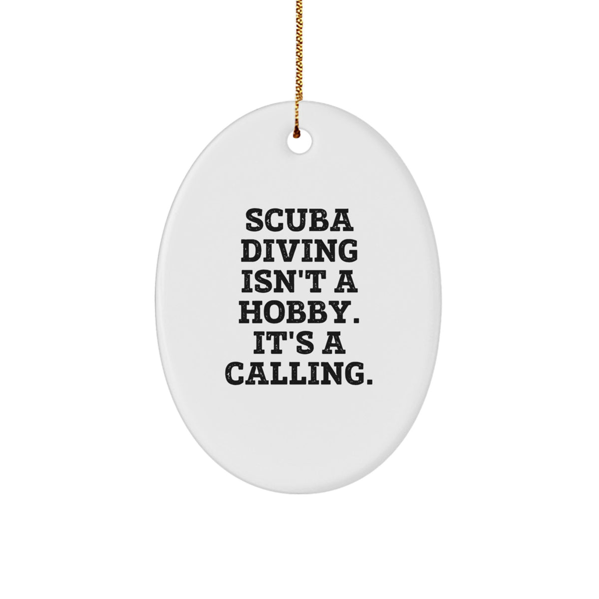For Him Scuba Diving Keepsake Christmas Ornament Gift White Oval 3.25" - Image 1