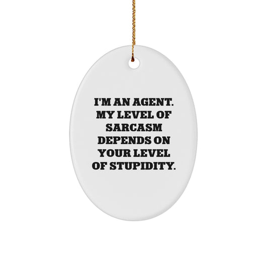 Christmas Unique Gift Agent Sarcasm Ornament for Her Present White - Image 1