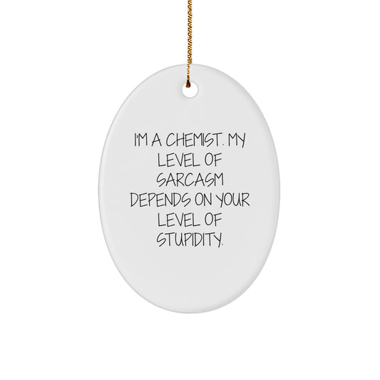 Funny Chemist Oval Ornament Gifts from Friends for Coworkers - Christmas Unique Gifts for Men Women Family - Image 1