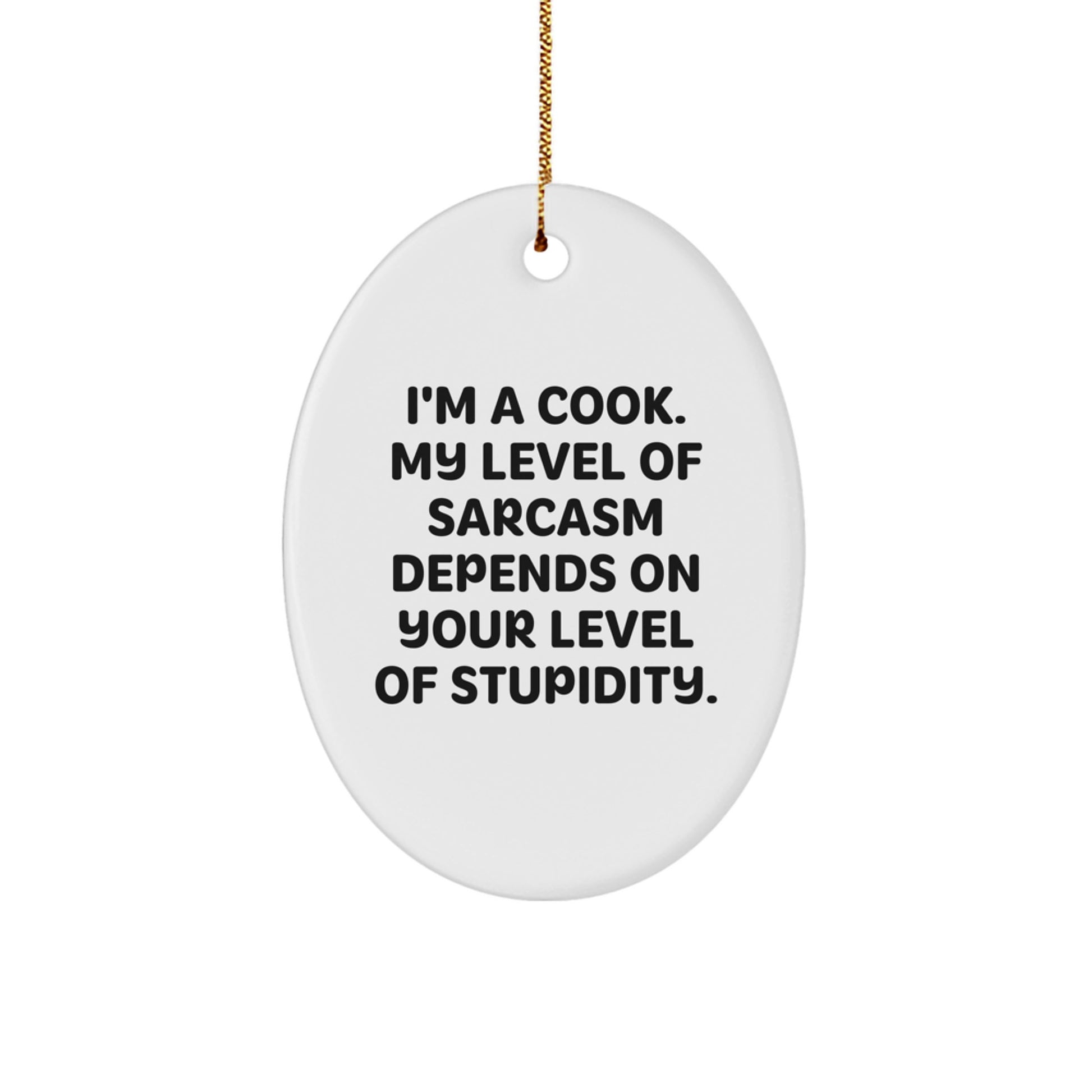 Funny Cook Christmas Unique Gifts from Friends for Men Oval Ornament - Image 1