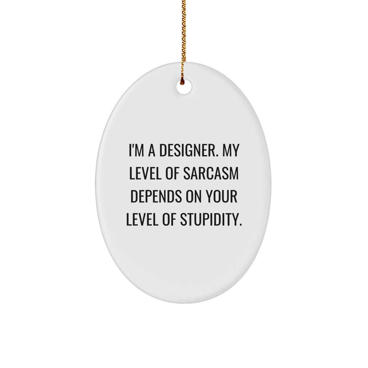 Christmas Gift Designer Oval Ornament for Her Present - Image 1