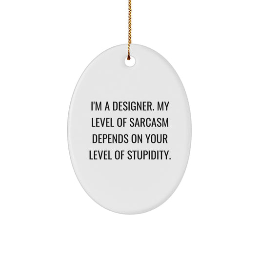 Christmas Gift Designer Oval Ornament for Her Present - Image 1