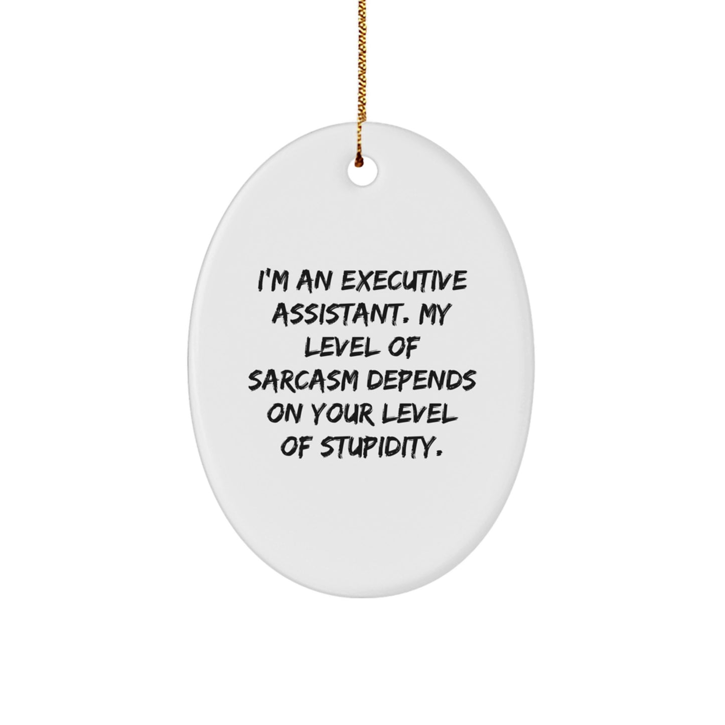 Funny Executive Assistant Gifts from Friends to Executive Assistants - Oval Ornament with Sarcasm Quote, Christmas Unique Gifts for Men Women Coworkers - Image 1