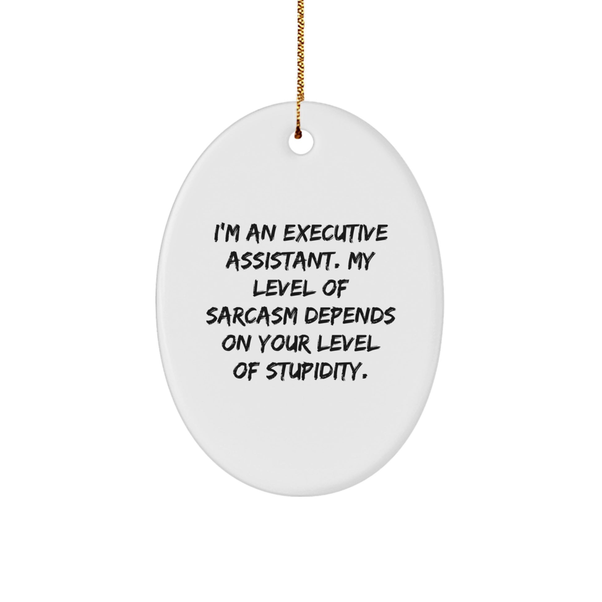 Funny Executive Assistant Gifts from Friends to Executive Assistants - Oval Ornament with Sarcasm Quote, Christmas Unique Gifts for Men Women Coworkers - Image 1