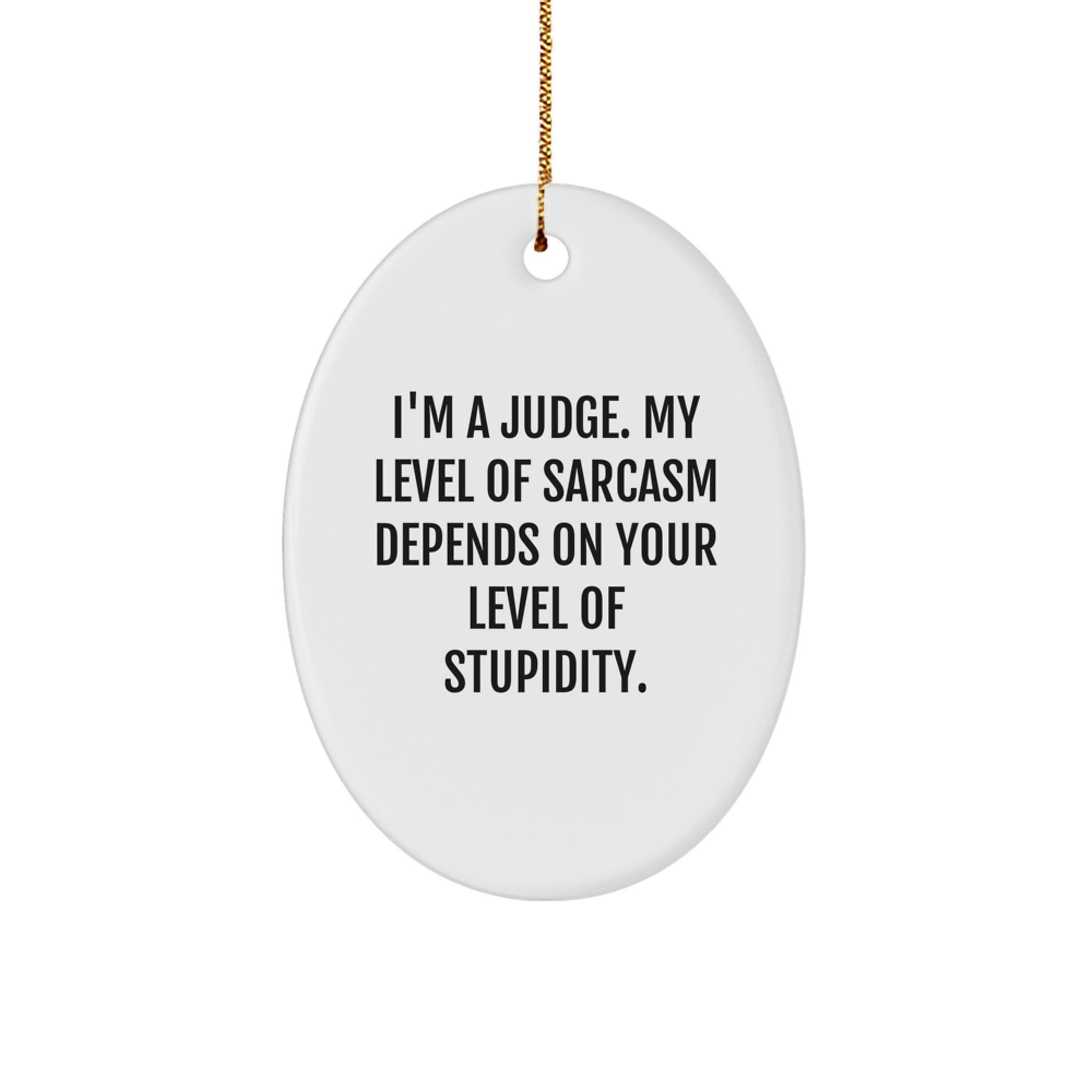 Funny Judge Gifts for Men Judge Oval Ornament Christmas Unique Gifts from Friends - Image 1