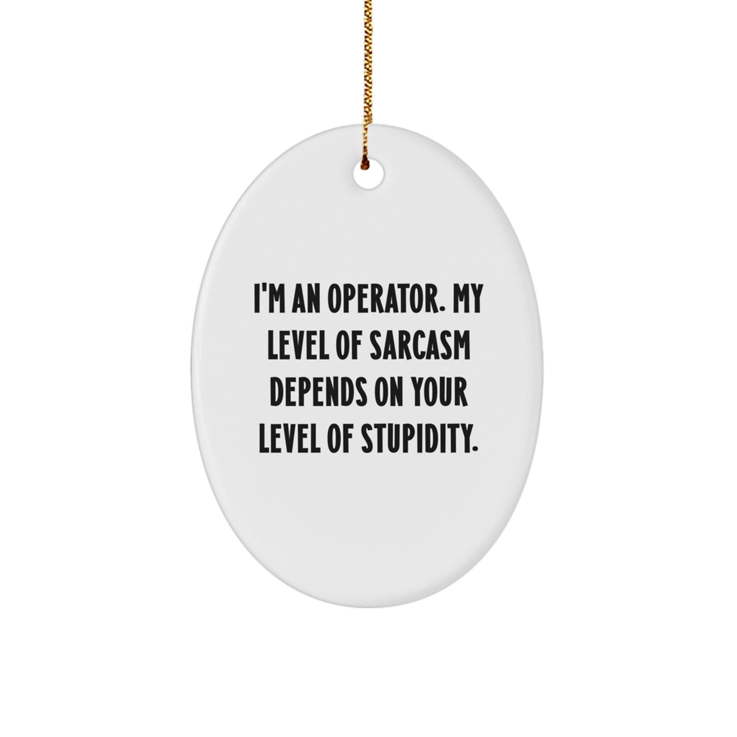 Funny Operator Gifts for Him, Oval Ornament with Sarcasm Humor, Operator Christmas Unique Gifts from Friends to Family - Image 1