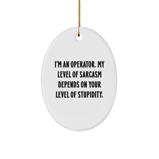 Funny Operator Gifts for Him, Oval Ornament with Sarcasm Humor, Operator Christmas Unique Gifts from Friends to Family - Image 1