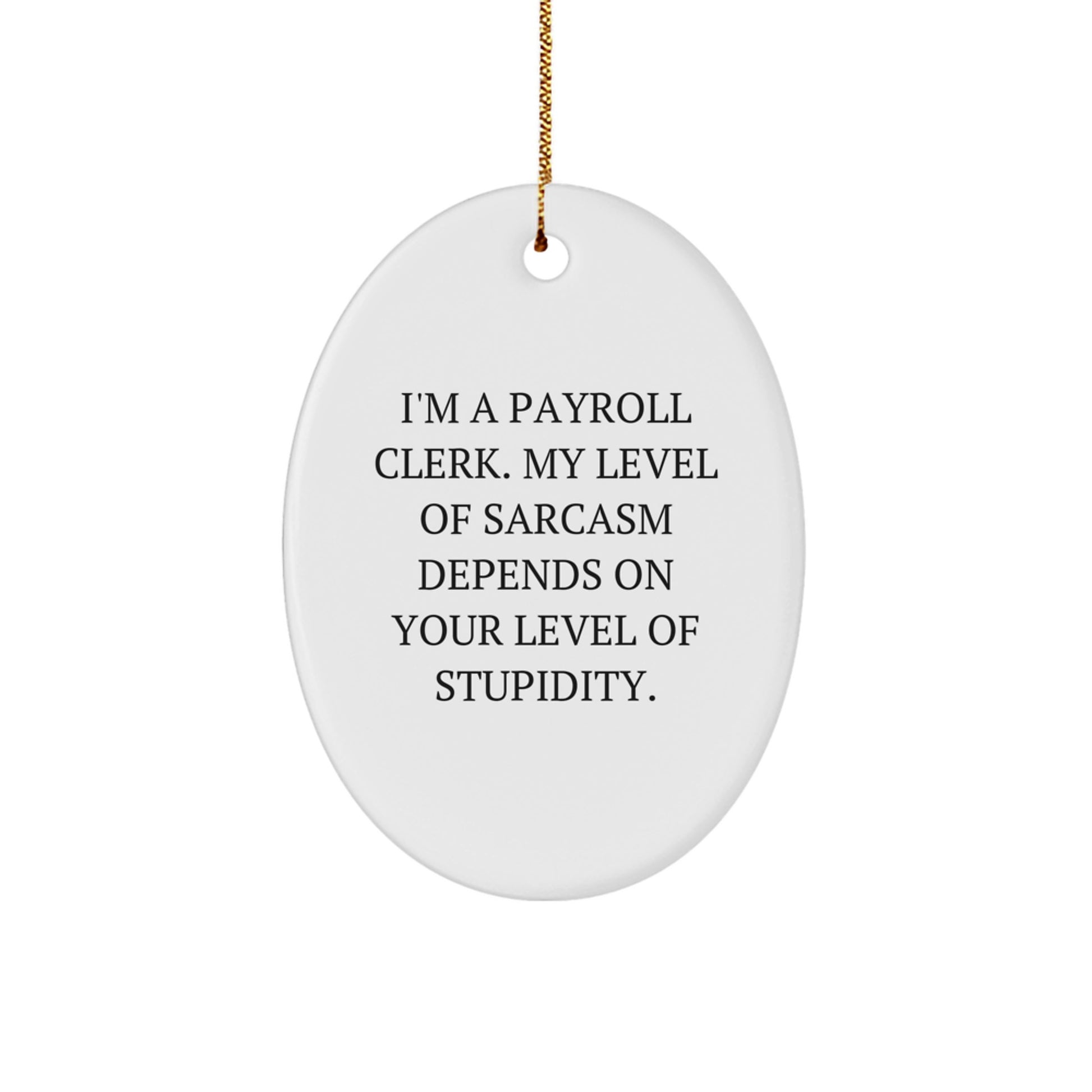 Payroll Clerk Sarcasm Oval Ornament Gifts from Men to Friends for Christmas - Image 1