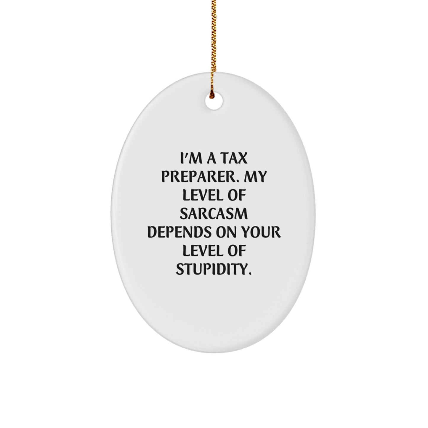 Funny Tax Preparer Oval Ornament Gifts from Friends, Coworkers, or Family for Christmas Unique Decorations - Image 1