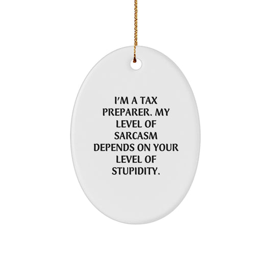 Funny Tax Preparer Oval Ornament Gifts from Friends, Coworkers, or Family for Christmas Unique Decorations - Image 1