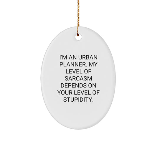 Funny Urban Planner Christmas Oval Ornament Gifts from Men to Urban Planner Friends and Coworkers - Image 1