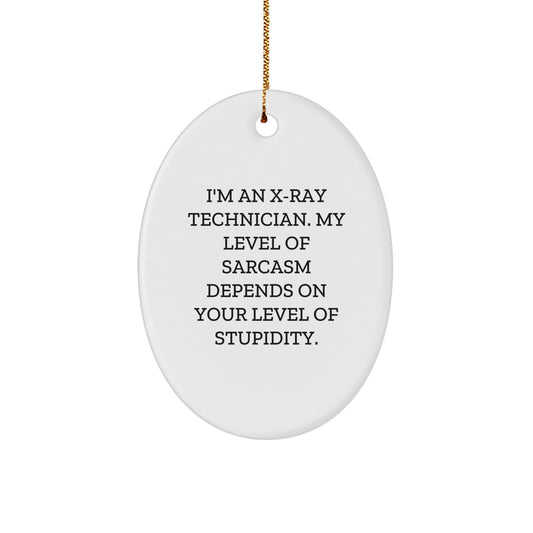 Christmas Gift for Her X-Ray Technician Oval Ornament Present - Image 1