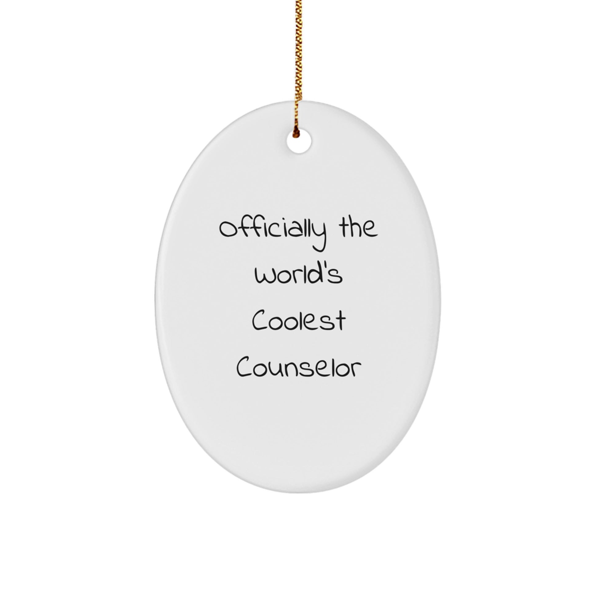 Funny Counselor Gifts from Family for Counselor Oval Ornament Officially The World's Coolest Counselor Christmas Unique Presents - Image 1