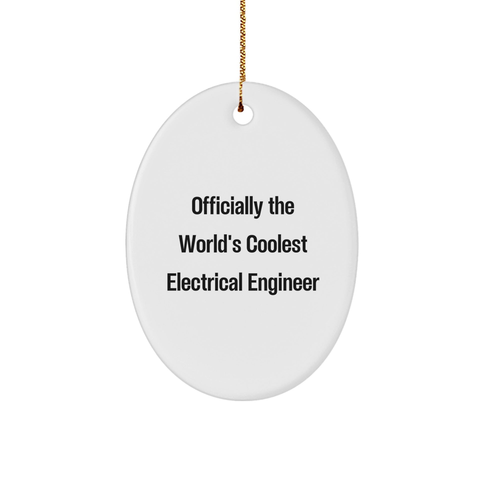 Oval Ornament for Coworkers Gift – World's Coolest Electrical Engineer - Image 1