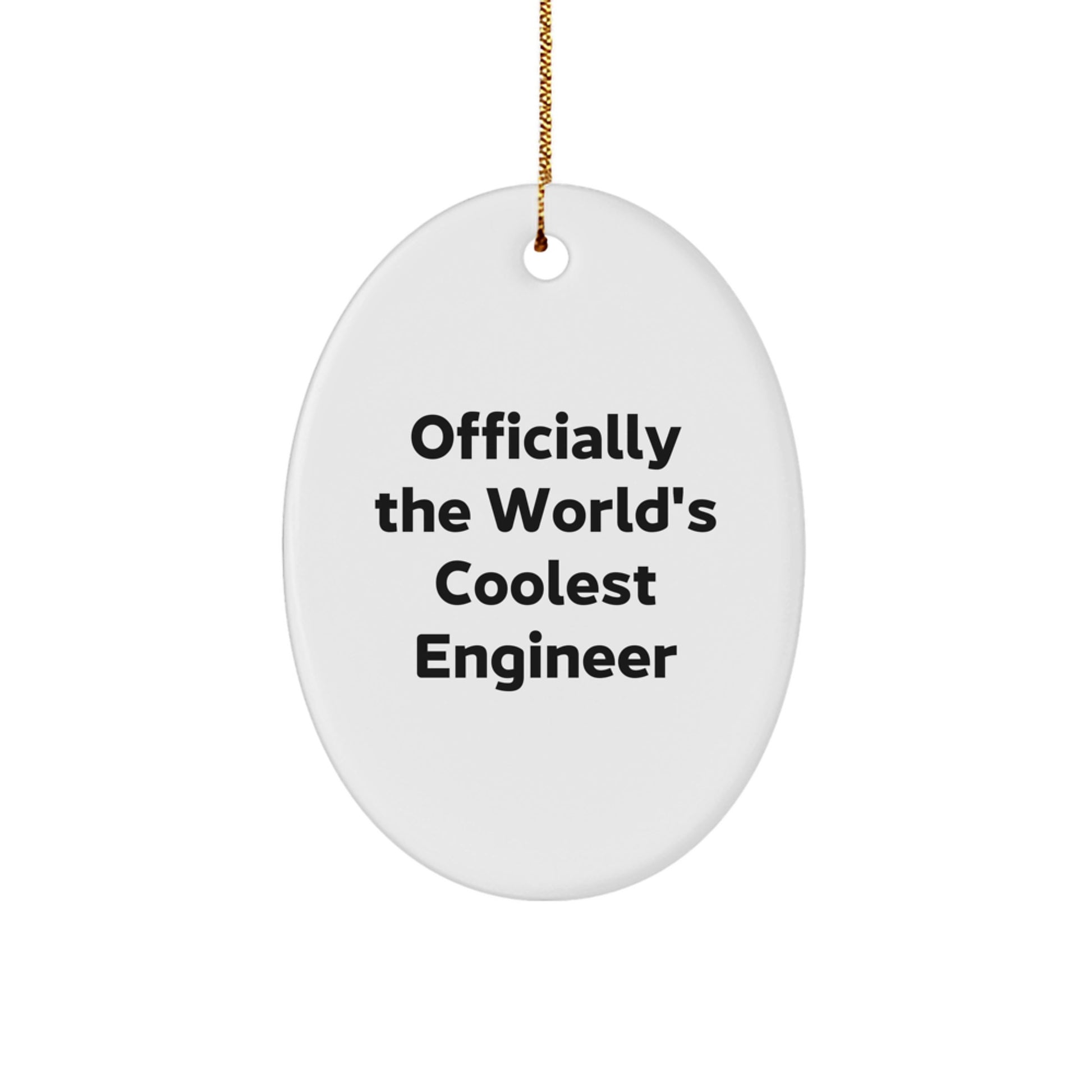 Funny Engineer Oval Ornament, Unique Gifts from Men to Friends for Engineer, Christmas Unique Gifts for Engineer Friends, Oval Shaped Engineer Ornament - Image 1