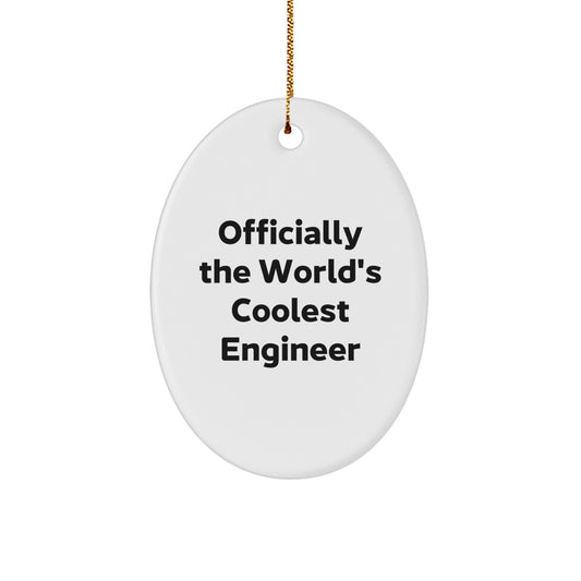 Funny Engineer Oval Ornament, Unique Gifts from Men to Friends for Engineer, Christmas Unique Gifts for Engineer Friends, Oval Shaped Engineer Ornament - Image 1