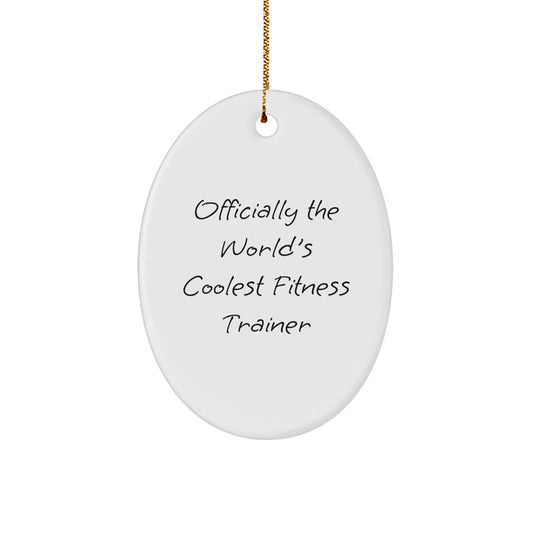Gifts from Men to Fitness Trainers, Funny Oval Ornament, Christmas Unique Gifts for Fitness Trainers - Image 1