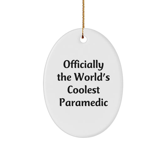 Funny Rescue Worker Gifts - Officially The World's Coolest Rescue Worker Oval Ornament for Christmas - Gifts from Men to Women Rescue Workers - Image 1