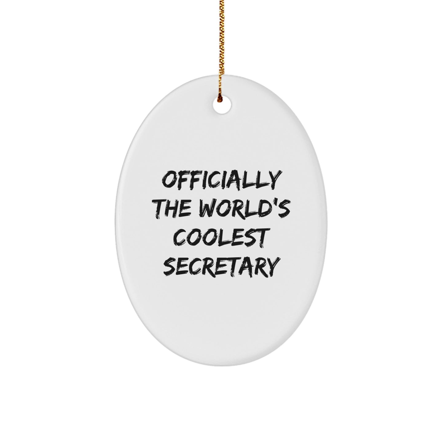 Official World's Coolest Secretary Novelty Xmas Gift Christmas Ornament - Image 1