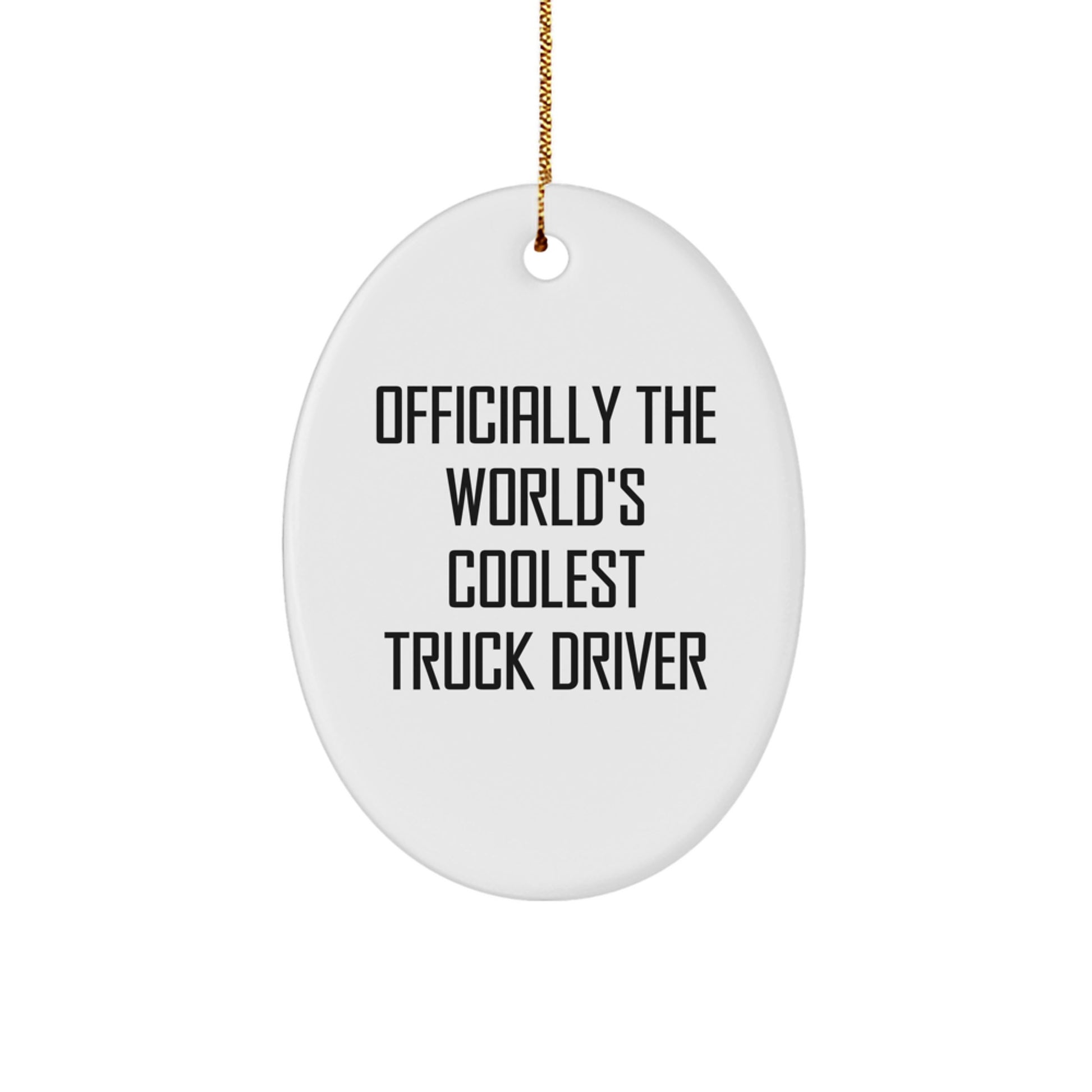 Truck Driver Oval Ornament Keepsake for Him Christmas Festive Gift - Image 1