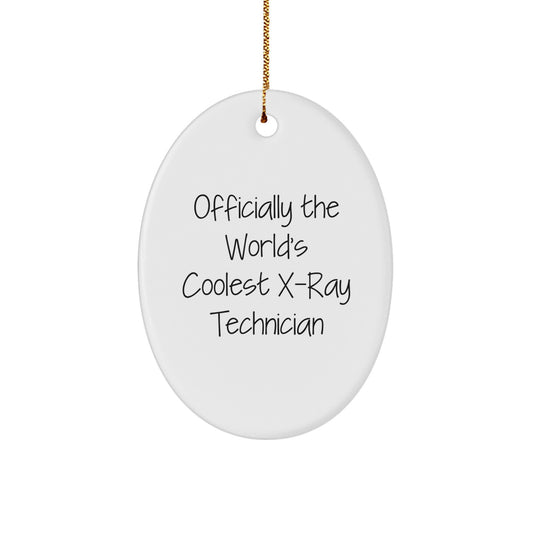 Funny X-Ray Technician Gifts for Christmas Unique Oval Ornament from Men to Friends - Image 1