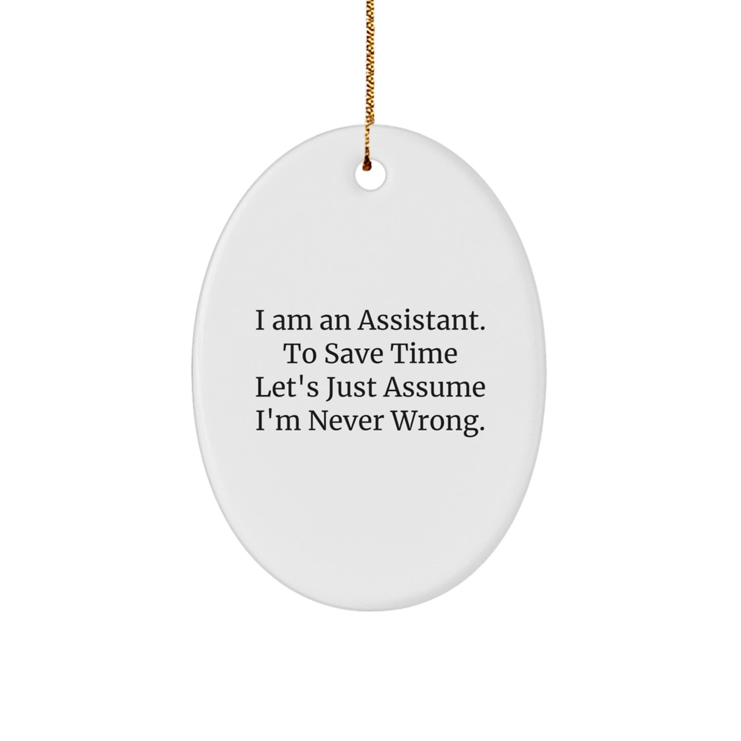 Funny Assistant Oval Ornament Gifts from Men to Coworkers for Christmas Unique Presents - Image 1