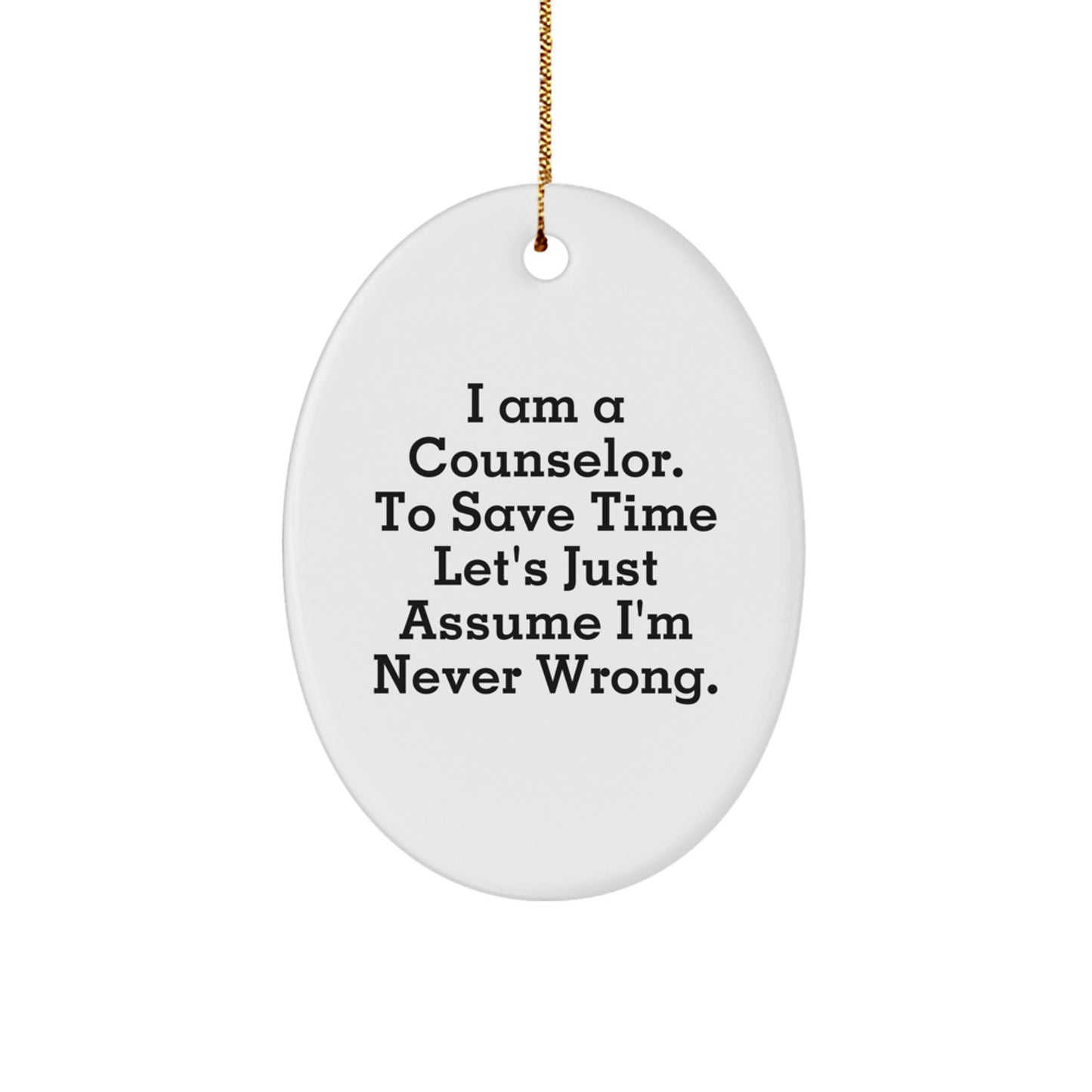 Christmas Gift for Her Counselor Keepsake Oval Ornament Present - Image 1