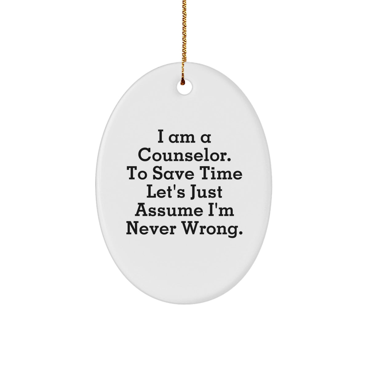 Christmas Gift for Her Counselor Keepsake Oval Ornament Present - Image 1