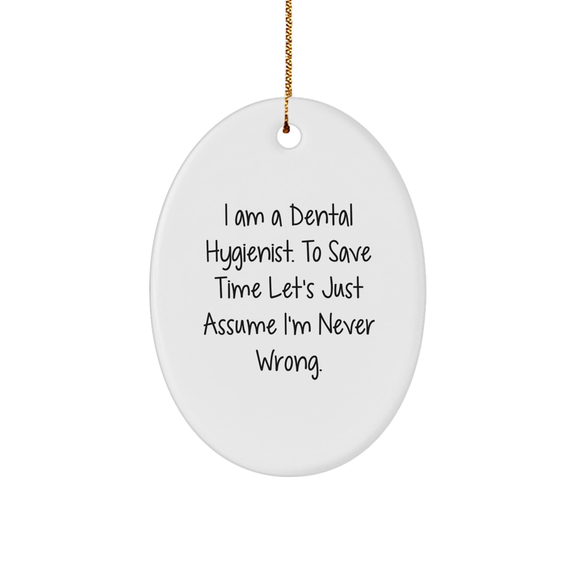 Christmas Gift for Her Dental Hygienist Keepsake Oval Ornament Present - Image 1