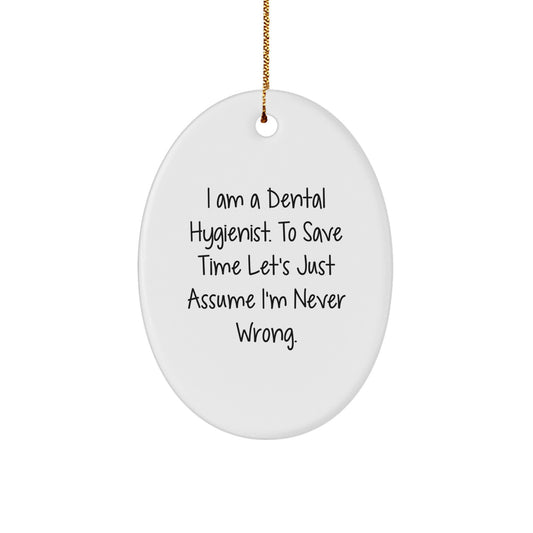 Christmas Gift for Her Dental Hygienist Keepsake Oval Ornament Present - Image 1