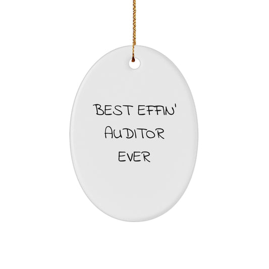 Auditor Oval Ornament Best Effin Auditor Ever for Him Christmas Unique Gift - Image 1