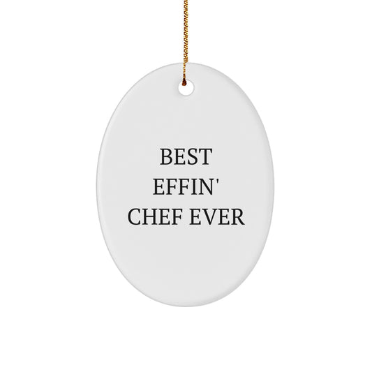 Christmas Gift for Her Present Chef Ornament Best Effin' Chef Ever - Image 1