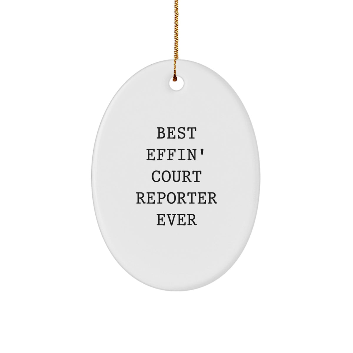 Court Reporter Oval Christmas Ornament Idea for Coworkers Gift - Image 1