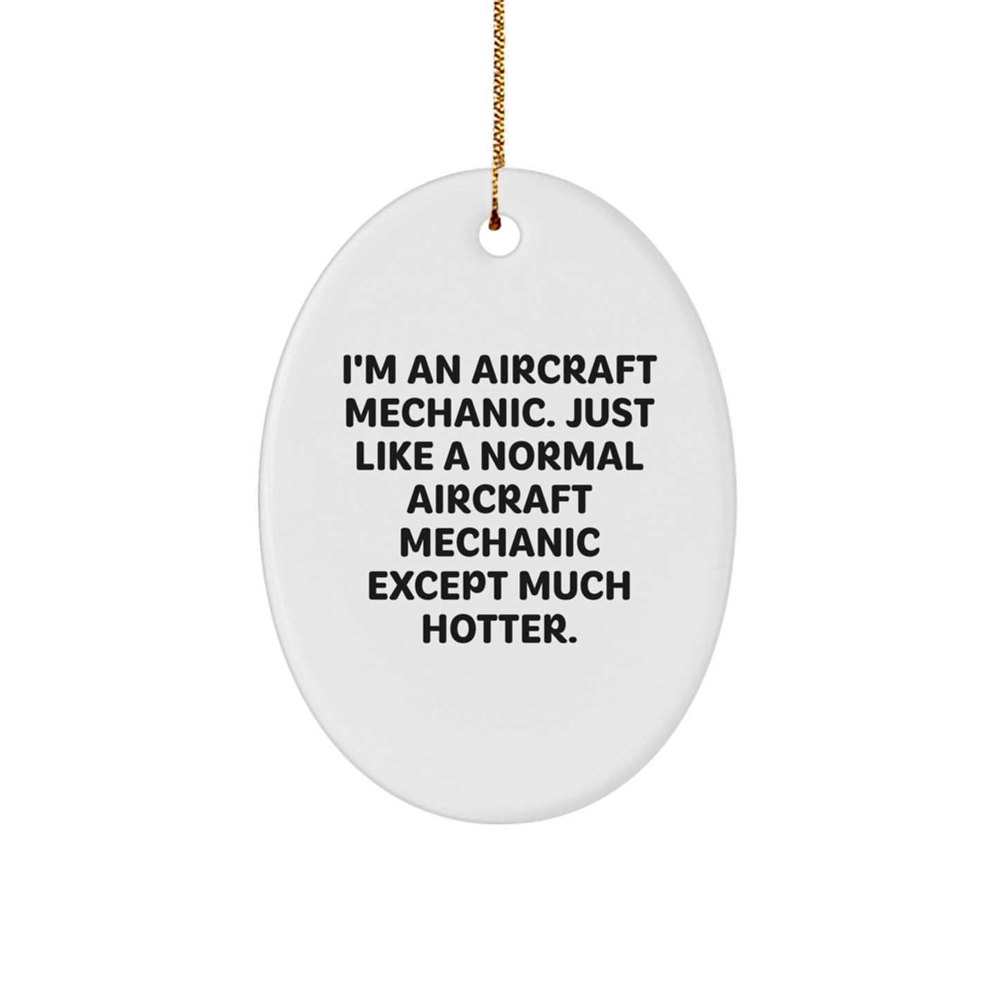 Aircraft Mechanic Oval Ornament Gifts from Friends, Coworkers, or Family Members to Aircraft Mechanic Men, Women, or Colleagues This Christmas - Image 1