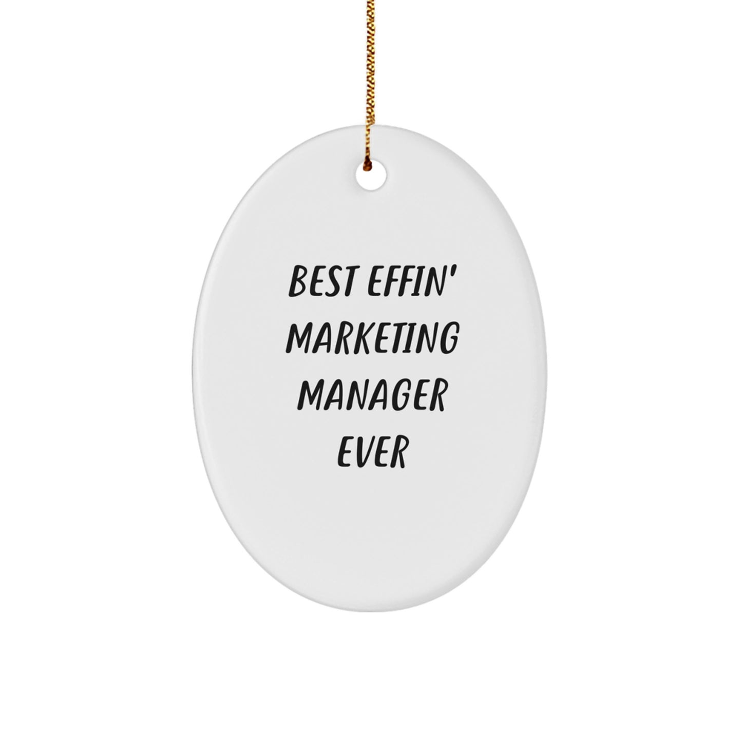 Essential Christmas Gift for Neighbors – Marketing Manager Oval Ornament - Image 1