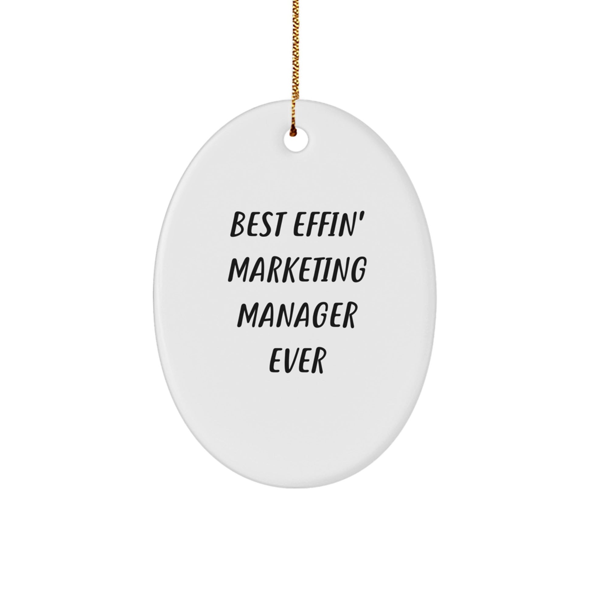 Essential Christmas Gift for Neighbors – Marketing Manager Oval Ornament - Image 1