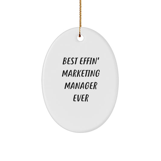 Essential Christmas Gift for Neighbors – Marketing Manager Oval Ornament - Image 1