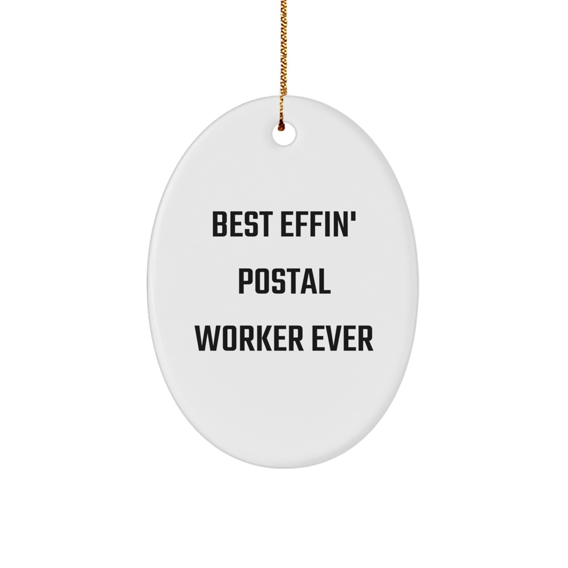 Postal Christmas Ornament for Him Festive Gift 'Best Postal Worker Ever' - Image 1