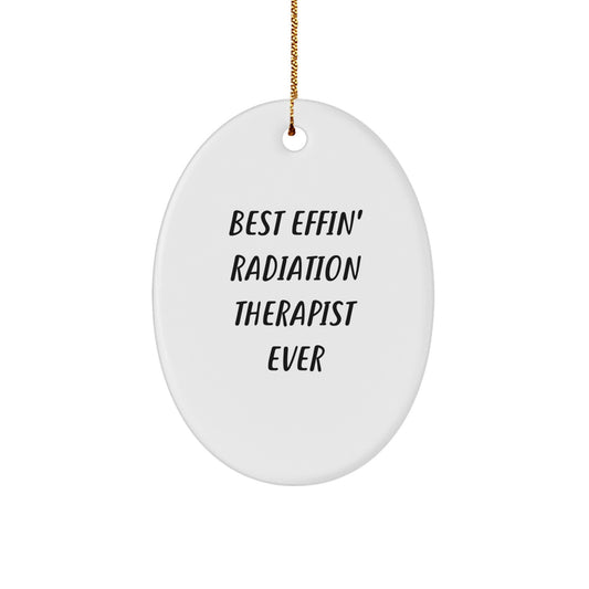 Christmas Gift for Her Radiation Therapist Oval Ornament Present - Image 1