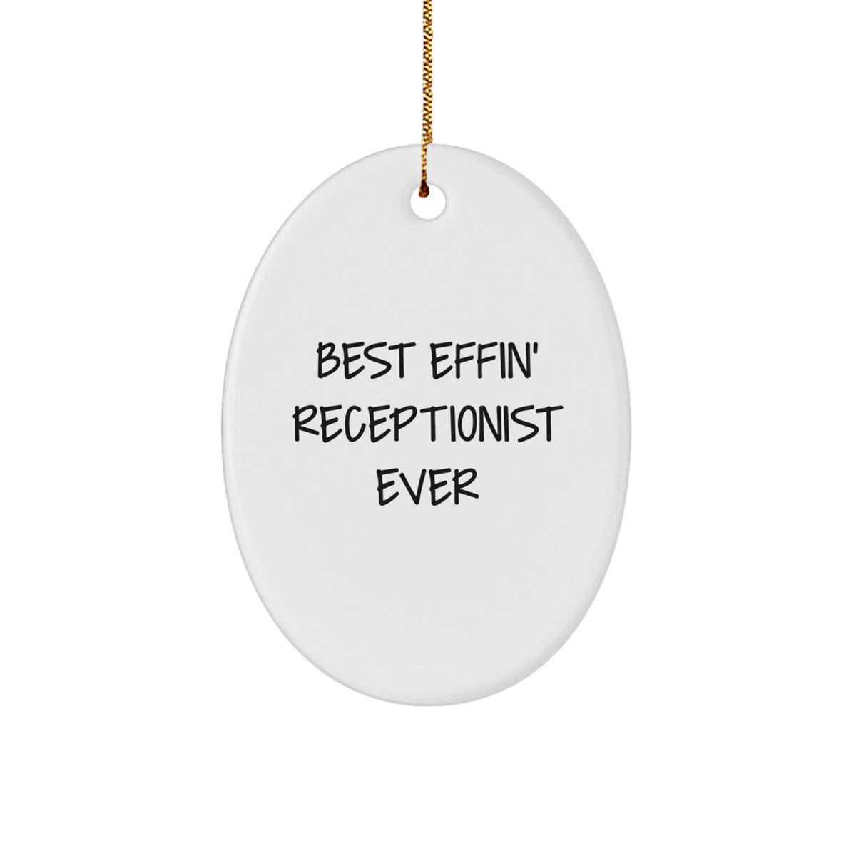 Oval Receptionist Christmas Ornament for a Best Friend Gift - Image 1