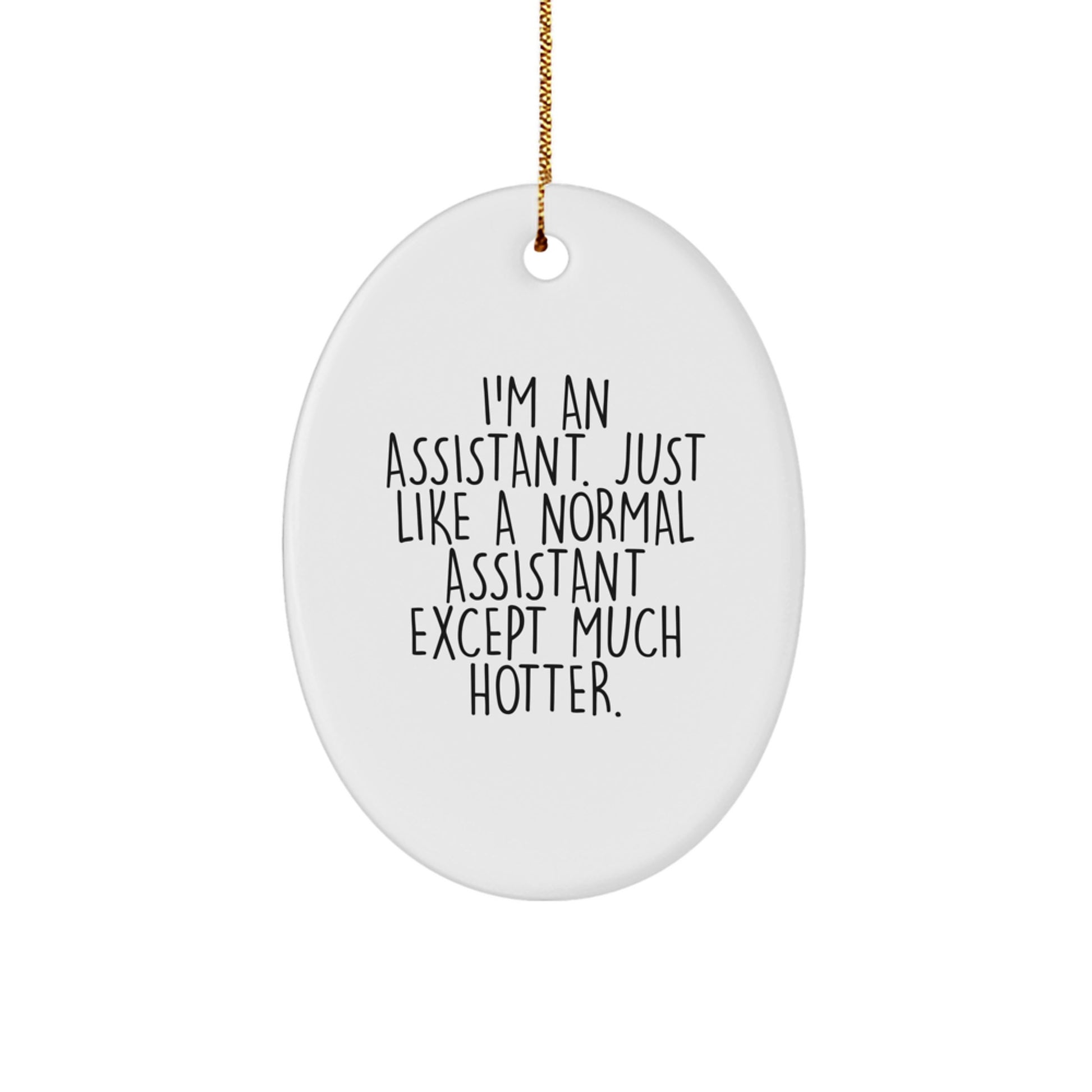Funny Assistant Oval Ornament Gifts for Men, Women, Coworkers from Friends - I'm An Assistant Just Like A Normal Assistant Except Much Hotter. - Image 1