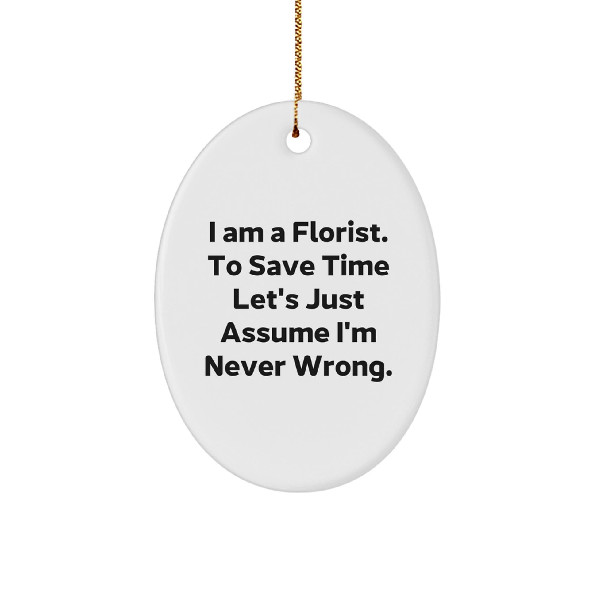 Christmas Gift for Her Florist Keepsake Oval Ornament Present - Image 1